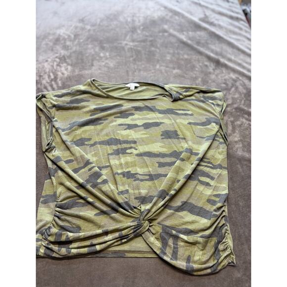 Lucky Brand Short Sleeve Soft T Shirt XL Green Camouflage Womens Camo - Picture 1 of 5